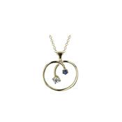 9ct. Gold Handmade Sapphire and CZ Pendant image
