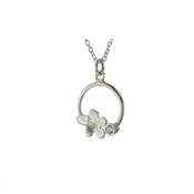 Sterling Silver Burren Flower Pendant with Bezel set CZ image