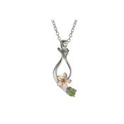 Rose Gold Burren Flower &amp;amp; Peridot Pendant image