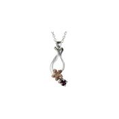 Rose Gold Burren Flower &amp;amp; Rhodolite Garnet Pendant image