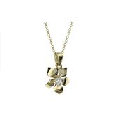 9ct. Gold Burren Flower Pendant with CZ image