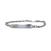 Sterling Silver Kids ID Bracelet with 9ct. Gold Heart image