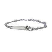 Sterling Silver Kids ID Bracelet with Silver Burren Flower image