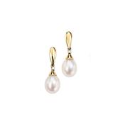 9ct. Yellow Gold Pearl and Diamond Earrings image