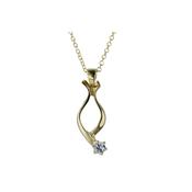 9ct. Gold Handforged Pendant with CZ image