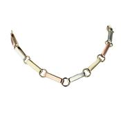 Yellow, White and Rose Gold Handmade Link Chain