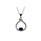 Sterling Silver Handforged Pendant with Iolite image