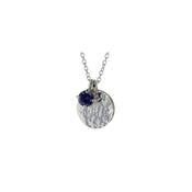 Sterling Silver Hammered Finish Tanzanite Pendant image