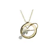 9ct Yellow and White Gold Pendant with Burren Flower and CZ image