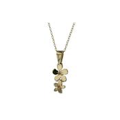 9ct Yellow Gold Burren Flower Pendant with 2 Flowers image