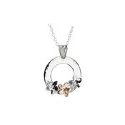 Sterling Silver Pendant with 1, 9ct. Rose Gold Burren Flower image