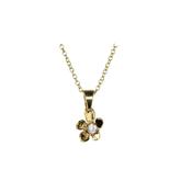 9ct Yellow Gold Small Burren Flower Pendant with CZ image