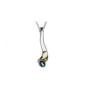 Blue Topaz Silver Pendant with 9ct Gold Overlay image