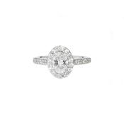 Platinum Oval Diamond Cluster Ring image