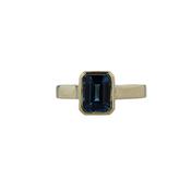 Bezel set London Blue Topaz Ring in 9ct Yellow Gold image