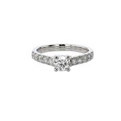 Platinum Solitaire Ring with Diamond Set Shoulders image