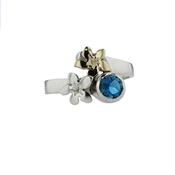 Sterling Silver Ring with 9ct Yellow Gold &amp;amp; Silver Burren Flower image