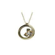 9ct Yellow and White Gold Burren Flower Circular Pendant image