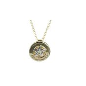Burren Ogham 9ct Yellow Gold Disc Pendant image