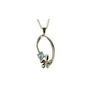 Burren Flower Pendant with Blue Topaz and Saxifrage Burren Flower
