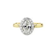 0.70ct Oval Diamond Cluster Ring, in 18ct Yellow Gold image