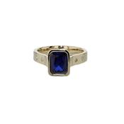 Emerald Cut Sapphire Ring with Diamonds image