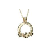 9ct Gold Pendant with 3 9ct Gold Burren Flowers image