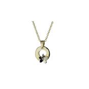 9ct Gold Round Pendant with 9ct White Gold Burren Flower image
