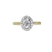 0.70ct Oval Diamond Cluster Ring, with Diamond set Shoulders image