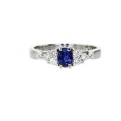 Oval Sapphire and Diamond Platinum Ring image