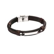 Brown &amp;amp; Black Woven Leather ID Bracelet image