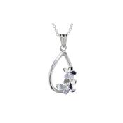 Gentian &amp;amp; Saxifrage Burren Flower Pendant in Sterling Silver image