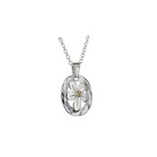 Oval Sterling Silver Burren Flower Pendant image