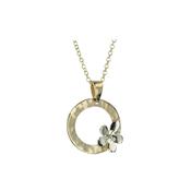9ct Gold Burren Flower Pendant with 9ct White Gold Flower image