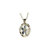 Oval 9ct Yellow Gold Burren Flower Pendant image