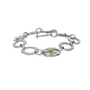 Oval Link Bracelet with Hammered Finish &amp;amp; Burren Flowers image