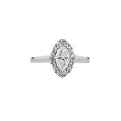 Platinum and Marquise Cut Diamond Engagement Ring image