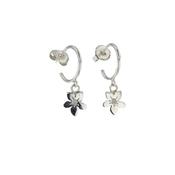 Sterling Silver Burren Flower Hoop Earrings image
