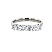 Platinum Five Stone Round Brilliant Cut Diamond Ring image