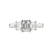 1.22ct Three Stone Emerald Cut Diamond Ring image