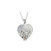 Heart Pendant with Three Burren Flowers image