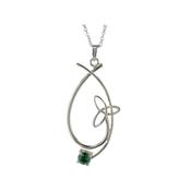 Trinity Knot Pendant with Green CZ image
