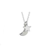 Moon and Star Pendant in Sterling Silver image