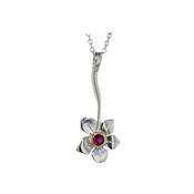 Sterling Silver Burren Flower Pendant with Stem image