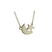 Moon &amp;amp; Star Necklace in 9ct Yellow Gold image