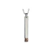 Sterling Silver Ingot Pendant with Rose Gold Heart image
