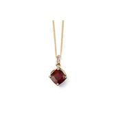 9ct Gold Garnet &amp;amp; Diamond Pendant