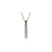4 Stone Diamond Pendant set in 18ct. White Gold, 18ct Yellow Gold Chain
