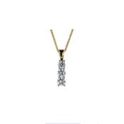 3 Stone Diamond Pendant in 18ct. White Gold, 18ct Chain
