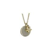 9ct Yellow Gold Solid Disc with Floating 9ct Yellow Gold Burren Flower image